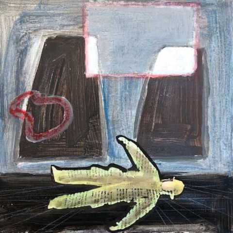 The Transfiguration of Guy Montag mixed media on canvas, 46 x 46cm
