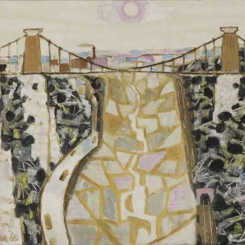 Julian Trevelyan, 'Clifton Suspension Bridge' (1962), oil on canvas, 76.5 x 91.5cm, courtesy of Freya Mitton