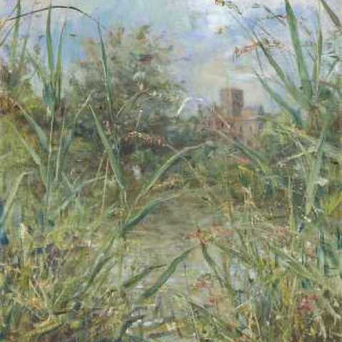 Through Reeds to St Cross ( 75 x 51 cm)