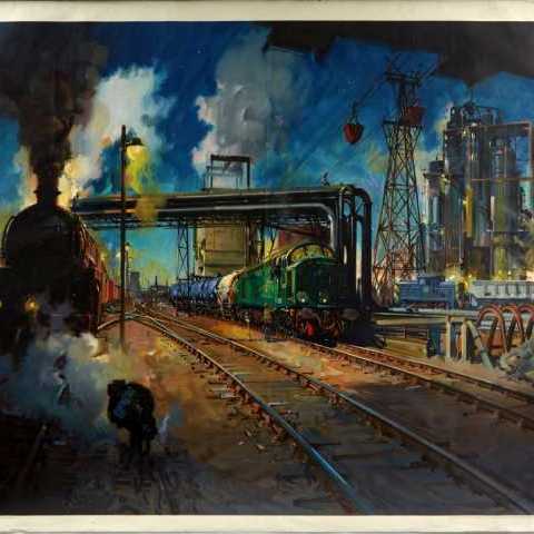 Service to Industry British Railways by Cuneo AntikBar.co.uk Vintage Poster Auction 1 August