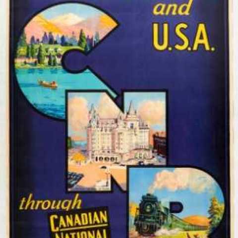 Canadian National Railways CNR AntikBar.co.uk Vintage Poster Auction 1 August