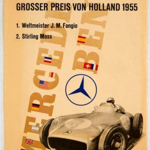 Mercedes Benz Grand Prix Fangio Stirling Moss AntikBar.co.uk Vintage Poster Auction 1 August