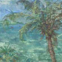 Clear Water and Coconut Palm ( 32 x 44 cm )