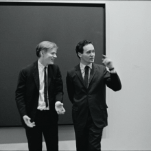William John Kennedy 'Warhol and Robert Indiana'. Courtesy Woodbury House Gallery