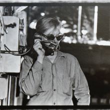 William John Kennedy 'Warhol on Factory Phone'. Courtesy Woodbury House Gallery