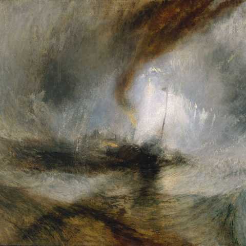 JMW Turner Snow Storm – Steam-Boat off a Harbour’s Mouth exh. RA 1842 Tate