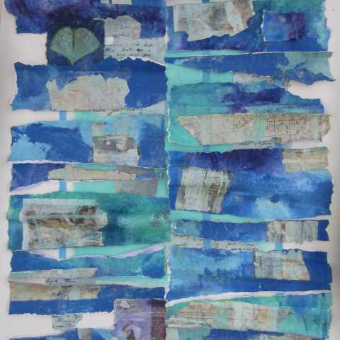 /collage in blues and greens