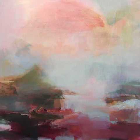 Early Mists oil on gesso on panel 95 x 95 cm