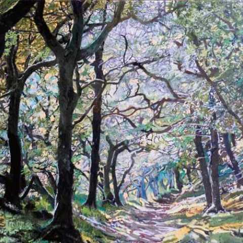 Badgeworthy Wood, Exmoor, Devon Oil on canvas, 70 x 100cm