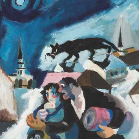 Josef Herman, Refugees, c. 1941, Ben Uri Gallery © estate of Josef Herman. Photo credit: Ben Uri Collection.