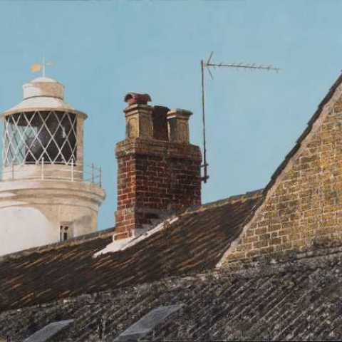 Maxwell Doig 'Southwold Rooftops' acrylic on canvas