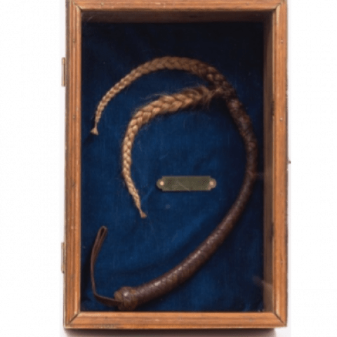 Lady Sexburga, The Meretrix Whip, bleached hair, leather whip, c. Roman period