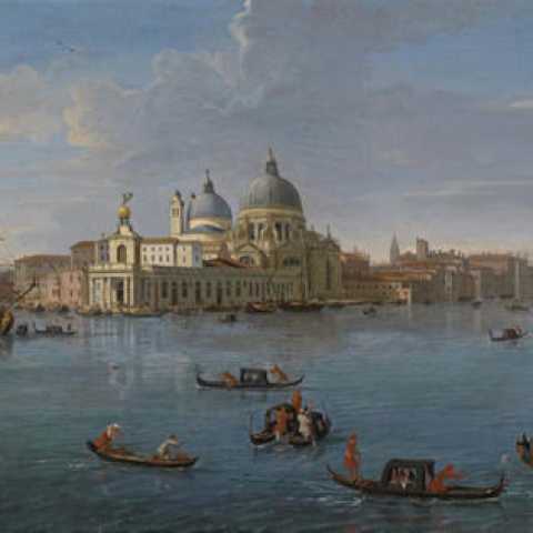 GASPAR VAN WITTEL called GASPARE VANVITELLI or GASPARO DAGLI OCCHIALI Amersfoort circa 1652/4 - 1736 Rome , A view of the Bacino di San Marco, Venice, looking west towards the mouth of the Grand Canal