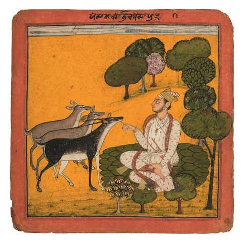 Panchama Ragaputra of Bhairava Raga, Pahari, Basohli, c.1680, gouache on paper, 20.7 x 20.8 cm, Claudio Moscatelli Collection. Photo © Matthew Hollow Photography