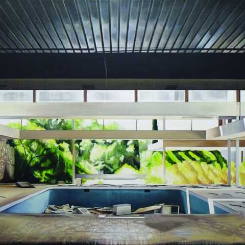 Pool House, Oil on Canvas, 190 x 150cm
