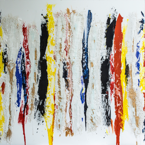 Mario Arlati, Power of Colour, 2016, Mixed media on canvas, 200x200 cm.