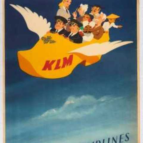 KLM Royal Dutch Airlines AntikBar.co.uk Vintage Poster Auction 1 August