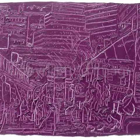 Shopping in the Market, Jane Walker, Lines