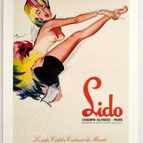 Lido Cabaret Paris by Brenet AntikBar.co.uk Vintage Poster Auction 1 August