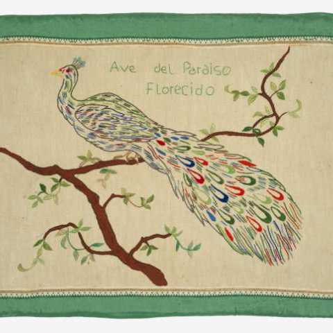 Ave del Paraiso Florecido’, c. 1995, Embroidery on blanket, 60 x 50 cm