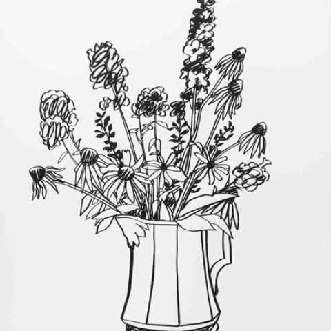 A Country Bouquet with Delphinium for Tammy by Tom Wesselmann