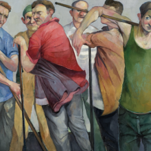 Flatland Potato Engineers, oil on canvas, 61 x 92 cm