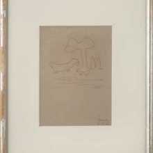 Tarsila do Amaral, Dois bichos antropofágicos à beira d'água, 1952, Ink on paper, 17.7x11.4cm