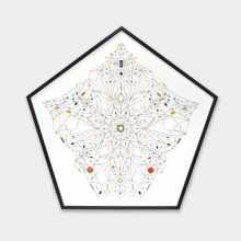 TECHNOLOGICAL MANDALA 100 [HKEAMIAH] (2017), ELECTRONIC COMPONENTS, COOPER WIRE, PAPER, WOOD FRAME, 111.5X117.5X4.7CM