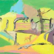 Dan Coombs Strange Garden 2017, oil on canvas, 90x120cm